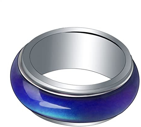 MOBUTOFU Farbwechsel Stimmungsring 8mm Temperatur Schmuck Für Damen Herren Kinder Temperaturabhängiger Farbwechsel Langlebiges Material Glatte Oberfläche Modischer Bandring