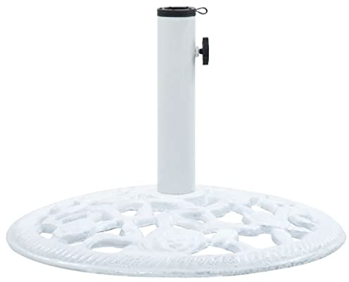 Iiaky Sonnenschirmständer Weiß 12 kg 48 cm Gusseisen SonnenschirmstäNder Parasole Base Sonnenschirm Fuss SonnenschirmstäNder Balkon