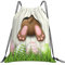 Osterhasen-Rucksack mit Holzloch, Kordelzug, leichter Rucksack für Damen und Herren, Turnbeutel mit Kordelzug, weiß, One size