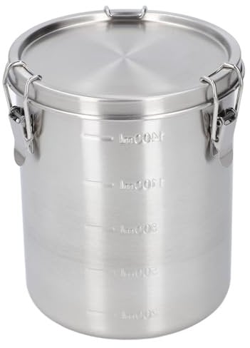 Oreilet Metal Dog Food Storage Container, Stainless Steel Airtight Pet Food Canister with Lid, Cat Dog Food Holder Bin Cookie Jar Treats Container for Home Kitchen Farmhouse