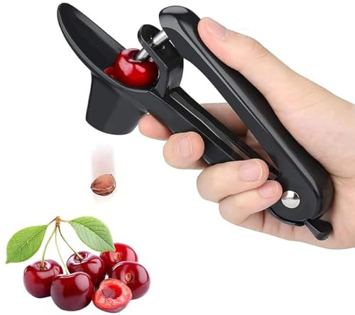 Kirschenentkerner, Kirschkernentferner, Edelstahl Entkerner Kirschen, Kirschentkerner Obstentkerner Cherry Corer Entferner, Geeignet Für Küchenkirsche Weißdorn Rote Dattel Jujube(Schwarz)