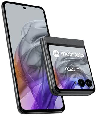 Motorola razr50 (Flip-Phone, 6,9/3,6-FHD+-Display, 50-MP-Kamera, 8/256 GB, 4200 mAh, Android 14) Koala Grey, inkl. Premium-Schutzcover [Exklusiv bei Amazon]