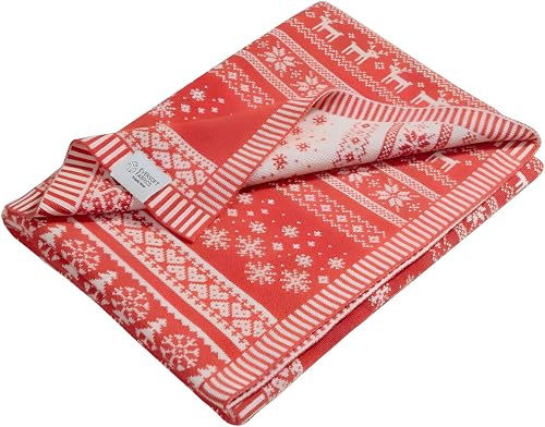 EVERSOFT FABRICS Premium Babydecke, 350 g, 100 % Bio-Baumwolle, Öko-Tex 100 zertifiziert, leicht & weich, ideal für empfindliche Haut, perfekt für Neugeborene & Kleinkinder (Weihnachten)