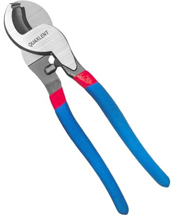 QUAXLENT 10 Inch Large Cable Cutter Heavy Duty High Leverage Big Wire Cutting Plier Tool for 4/0 Aluminum 2/0 Soft Copper and 100PR 24AWG Comm Cable, Blue