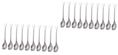CONGARTENO 24pezzi Cucchiai Dessert Acciaio Inossidabile Forma Di Cuore Creativo Per Dessert e Cocktail Perfetti Per Eventi e Feste