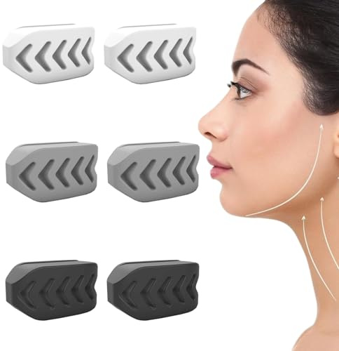Katyjun 6 Stück Silikon Jawline Face Trainer, Jaw Kiefertrainer