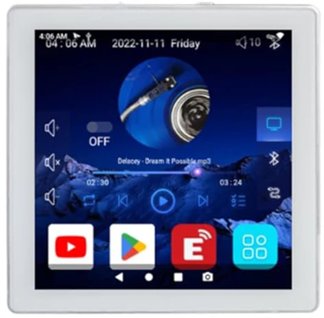 Boddceto Mini 8 Ohm Android 10.0 System Smart WIFI Bluetooth 4X25W Stereo Home Theater Background Music Wall Amp Easy to Use White