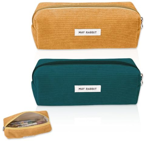 2 Pièces Trousse Scolaire Trousse Crayon de Couleur Pochette Tissu