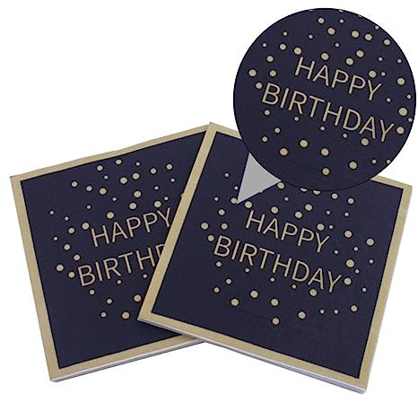 Ipetboom 1satz Geburtstagsparty Servietten Schwarz Mit Goldenem Schriftzug Hochwertige Papierservietten Für Festliche Anlässe Und Tischdekoration