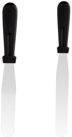 Jimkply 2 pezzi Set di spatole per crema, Accessori da forno, Lame in acciaio inox da 6 pollici e 8 pollici, Accessori da forno, Spatole da cucina per torte e pane