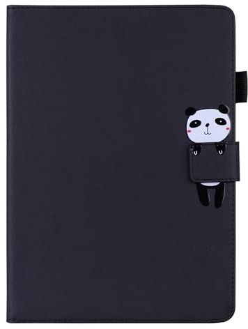 DayQiQiPu Funda Tableta para Lenovo Tab E10 Modelos: TB-X104F/X104N/X104M/X104L 10.1 Pulgadas Panda Patrón PU cuer Carcasa para magnético Flip con Ranuras para Tarjetas y Soporte Cubierta Negro