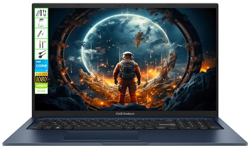 ASUS 17 inch Vivobook Laptop | 17.3 FHD Computer | 24GB RAM | 1TB SSD & 128GB Portable SSD | Intel 6-Core i3 CPU | Webcam | USB-C | Wi-Fi| Bluetooth| Copilot Ready| AI-Powered Windows 11| LE Bundle