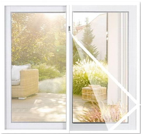 60x200cm(W*H) Insektenschutz Fliegengitter für Fenster - diverse Farben und Größen, Fliegengitter für Fenster, nahezu durchsichtig