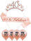 DOINEUFL 40th Birthday Sash and Tiara ＆ Balloons Rose Gold, 40 & Fabulous Sash Rhinestone Crown, 40th Birthday Decoration for Women