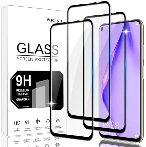 Vuciya Pack of 3 Screen Protector kompatibel mit Huawei P40 lite panzerglas,9H Härte Schutzfolie,Anti-Kratzen,Anti-Bläschen,HD Clear Film,for Huawei P40 lite