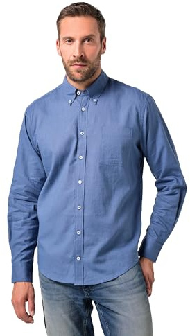 JP 1880 Herren Jp1880 Hemd, Langarm, Leinenmix, Buttondown-Kragen, Modern Fit, Bis 8 XL Hemd