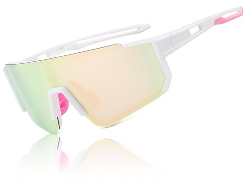 OhebEsx Schnelle Brille, Sportbrille, Herren Damen Polarisierte, Laufbrille, Fahrradbrille, Leichtes Design, UV400-Schutz, Geeignet für Mountainbike, Autobahn, Skifahren und andere Sportarten