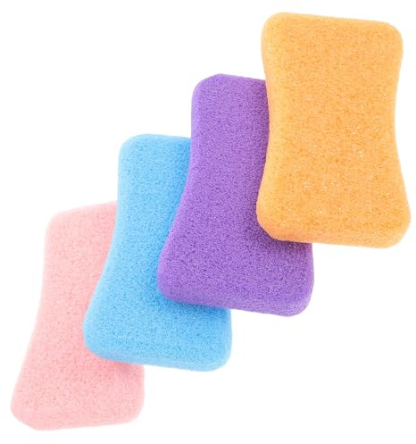 VILLCASE Lot de 4 Grattoirs à Pieds en Pu pour Exfolier la Peau Dure, Dissolvant de Callosités, Outil Manuel pour Pédicure à Domicile
