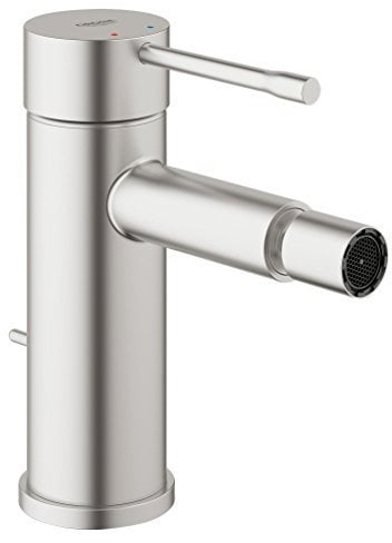 GROHE Essence, Bidetarmatur, wassersparend (WC Dusche für die Toilette im Bad, Kugelgelenk-Mousseur, mit Zugstangen-Ablauf, 15cm hoch, mit 3in1 Werkzeug, einfache Installation), edelstahl, 32935DC1
