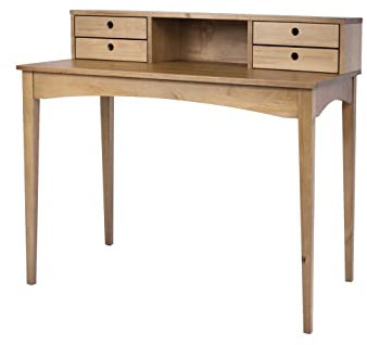 Memomad Klassik Vintage Holz Organizer – Massiver Tisch mit Schubladen, Stilvoller Schminktisch ohne Spiegel, Kompakter Arbeitsplatz fürs Büro & Zuhause