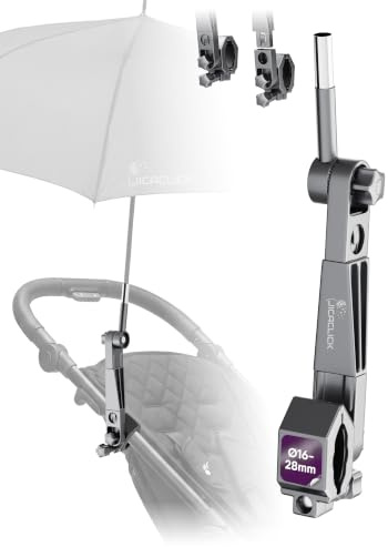 Sonnenschirmhalter Kinderwagen Rollstuhl Universal Abnehmbar Schirmhalter Rollator Sonnenschirm Halterung Verstellbar (STANDARD - 16-28 mm)