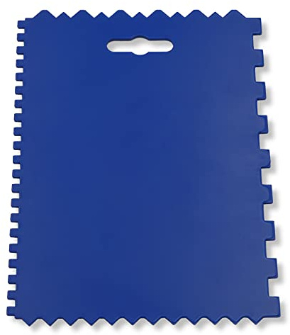 DEWEPRO® Universal Kunststoffspachtel - Zahnspachtel mit verschiedenen Zahnungen - 175x132mm