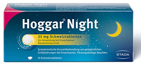 Hoggar Night – Schlaftabletten zur Hilfe beim Einschlafen und bei akuten Schlafstörungen – Gut verträglich, für erholsamen Schlaf – 1 x 10 Schmelztabletten
