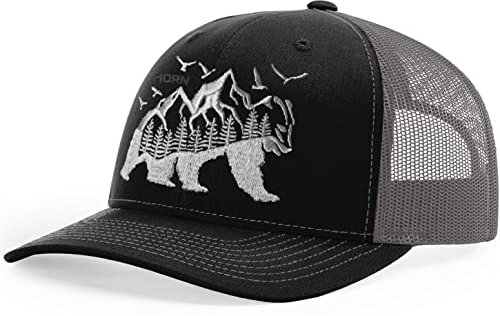HORN GEAR Trucker Hat - Bear Hat Edition, Schwarz/Dunkelgrau, Einheitsgröße/L