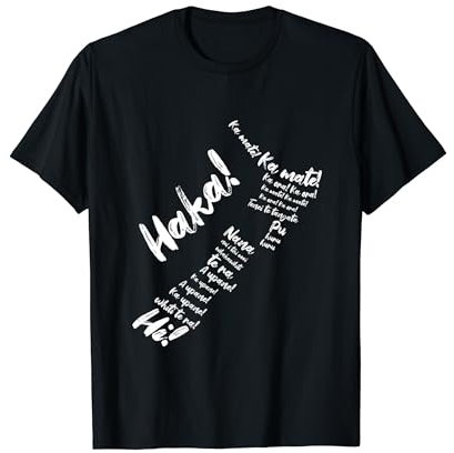 Haka Text Neuseeland Black Maori New Zealand Kiwi NZ Rugby T-Shirt