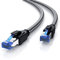Primewire – 0,5m - Cable de red CAT 8.1 - Gigabit Ethernet cable LAN 40000 Mbit S - revestido de tela - Cat.8 cable crudo con conector RJ 45 - S FTP blindaje Pimf - Switch Router Modem Access Point