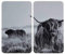 WENKO Cubiertas de cocina universal «Highland Cattle», juego de 2 cubiertas para todo tipo de cocinas, vidrio templado, en color gris, 5.5 x 52 x 30 cm