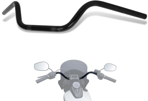 HOKUOTOLITE 7/8 22mm High-Rise Drag Bar Cruiser Motorcycle Handlebar | 22mm Black Handlebar fits Harley Honda Yamaha Suzuki Kawasaki Triumph