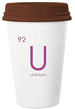 Chemistry Elements - Taza de cristal con tapa de cerámica para taza de cristal y uranio