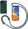 GoodcAcy Funda con Cuerda para Xiaomi Redmi 9C,Carcasa Silicona Líquida Correa Colgante Ajustable Collar Correa de Cuello Cadena Cordón Case para Xiaomi Redmi 9C,Verde