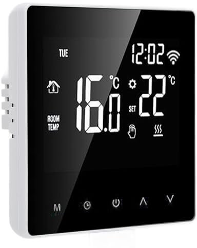 Smart Thermostat, Programmable Wifi Thermostat with Touchscreen Display, Works with Amazon, Google Home, Tmall Genie, Wifi Temperature Controller for Electric Heating, Gas Boiler