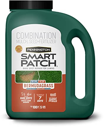 Pennington Smart Patch Bermudagrass 5lb 100 sq. ft. Grass Seed Bare Spot Repair with Mulch and Fertilizer
