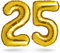 BALINCO Zahlenballons, Gold, 40cm, Geburtstagsdeko, Jubiläum Luftballons, Geschenk (Zahlenset 25)