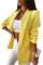 shownicer Blazer Donna Elegante Manica Lunga Scollo a V Giacca Moda ClassicoTintura per Cravatta Giacche Casual Ufficio Business Cardigan Cappotti Z3 Giallo S