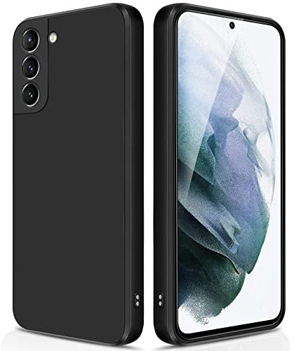 GiiYoon Hülle Kompatibel mit Samsung Galaxy S21, Hochwertiges Liquid Silicone Case, Rundumschutz Handyhülle, Kratzfestes Weiches Mikrofaserfutter- Schwarz