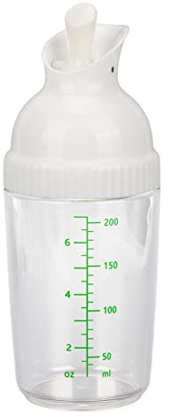 CCYLEZ Salat-Dressing-Shaker, 200 ml Salat-Dressing-Glas mit Deckel, Gute Griffe für die Küche, verhindert Auslaufen Mischflasche für Zuhause Weiß