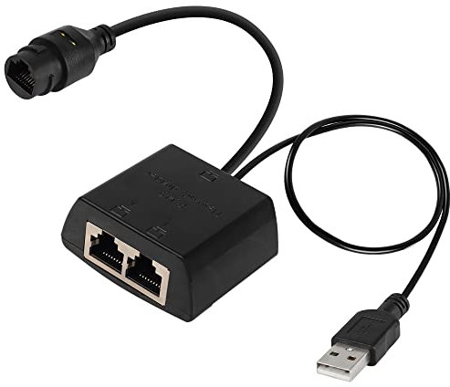 QIANRENON RJ45 1 auf 2 Netzwerk Splitter Trenner Adapter (2 Netzwerkanschluss gleichzeitiger Internetzugang) 2 Port RJ45 LAN Switch verteiler, USB-betrieben,für Ethernet Sharer LAN