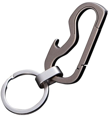 Cerbery - Porte-clés en titane avec anneau et boîte-cadeau - Ouvre-bouteille Cadeau Porte-clés Femmes Hommes (Argent)