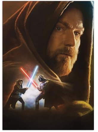 Displate Offiziell Star Wars MetallPoster Magnetische Befestigung Inklusive Lizenziert Bilder Hochwertiges Poster Obi-Wan Kenobi Poster 67.5 cm x 48 cm