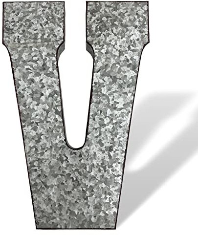 XXL 52cm Buchstabe Ziffer Zahl Zink Metall Dekoration Garten 3D Größe V