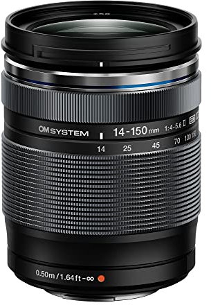 Olympus Objetivo OM SYSTEM M.Zuiko Digital ED 14-150 mm F4-5.6 II, Zoom estándar, Adecuado para Todas Las cámaras MFT (Modelos OM SYSTEM & Olympus OM-D & Pen, Serie G de Panasonic), Negro