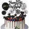 Yunchu Online Happy 19th Birthday Tortendeko Schwarz für Junge Mädchen - Kuchen Topper 19 Jahre Kuchendeko - Cupcake Toppers Geburtstag Deko