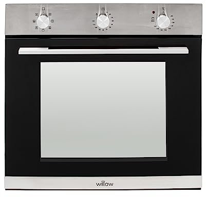Willow WOF60SS 60cm Fan Assisted Oven with plug and 7 Oven Functions, Mechanical Timer, Integrated Grill, 2 Years Warranty - Stainless Steel