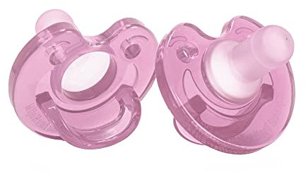 Soother Schnuller, geeignet für NICU, Schnuller für Frühgeborene und Neugeborene, Schnuller aus 100% Silikon für Neugeborene, 2 Stück (Rosa)