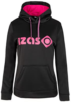 Izas - Sudadera con Capucha para Mujer - Sudadera de Mujer con Capucha Ajustable con Cordones - para Trekking y Ambiente Urbano - Duero V3 en Color Negro y Fucsia - Talla XXS