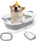 BREENHILL Vasca da bagno pieghevole per animali domestici con tappo di scarico dell'acqua, vasca portatile per cuccioli di piccola taglia cani e gatti, design portatile e salvaspazio, grigio